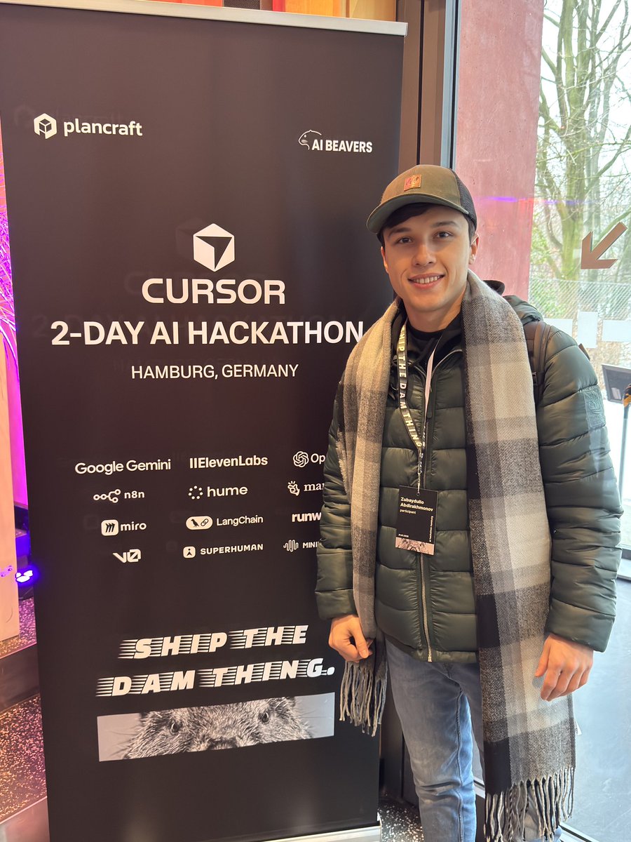 zubaydullo_dev's tweet photo. Cursor AI Hackathon — Hamburg 🇩🇪

48 hours.
400+ builders.
First international hackathon.

Placed 30/105.

“Good… but not dangerous yet.”

Hard truth:

It’s not about ideas anymore.
It’s execution under chaos.
Speed > perfection.

We didn’t win.
But we leveled up.
Next one? 👀 https://t.co/RCHM4ensSR