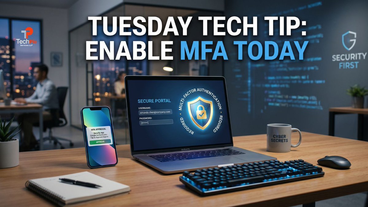 techpio_team's tweet image. 💡 Tuesday Tech Tip: Enable Multi-Factor Authentication

Passwords alone aren’t enough. Add an extra layer of security with MFA to protect your accounts from unauthorized access.

🔗 techpio.com

#TechTipTuesday #CyberSecurity #MFA #BusinessIT #TechPIO