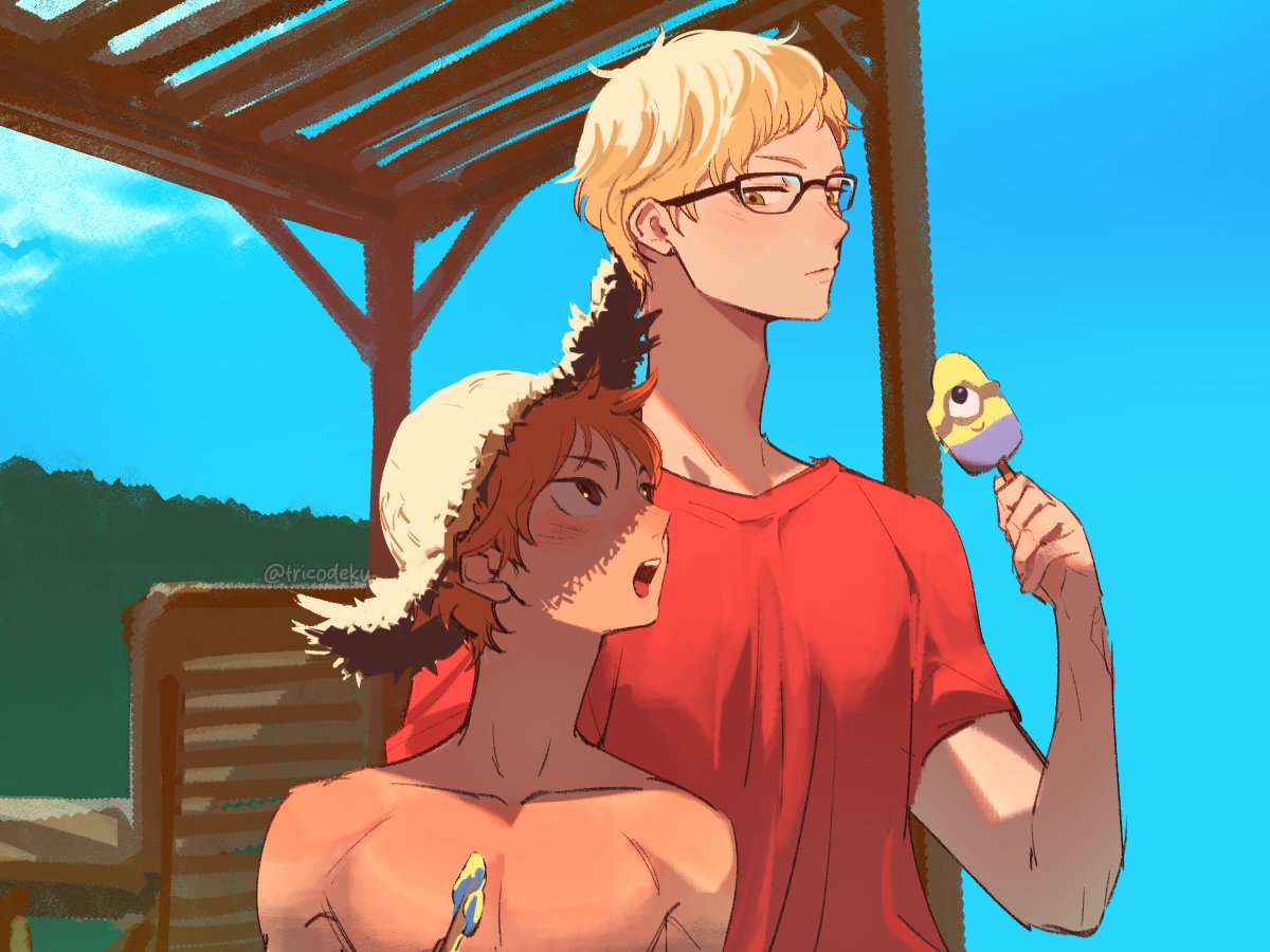tricodeku's tweet photo. poolside treats 🌊☀️ #tsukihina https://t.co/ObDv7NHLHk