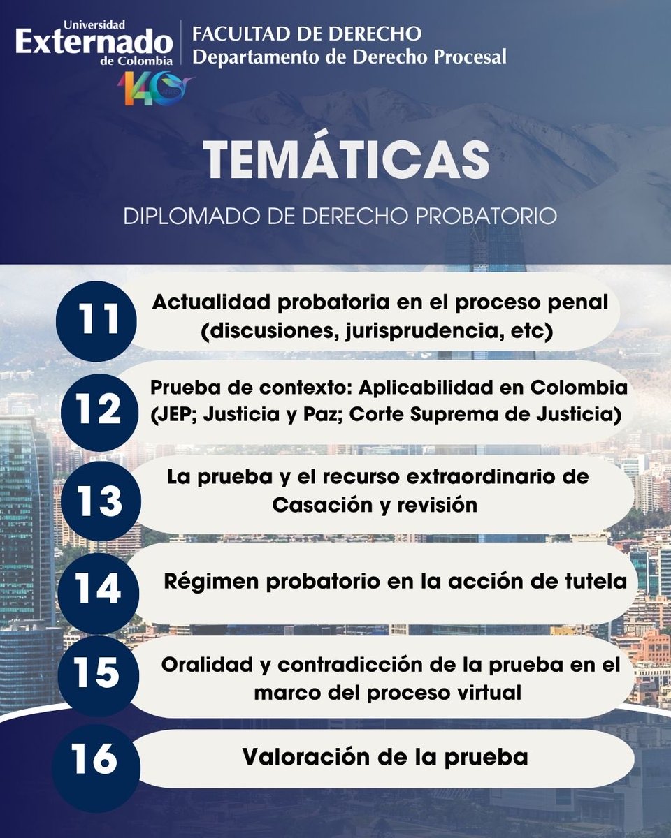 🟢INSCRÍBETE AL DIPLOMADO DE DERECHO PROBATORIO 👩🏻‍🏫⚖️🟢
¿Te apasiona el derecho? ¿Quieres mantenerte actualizado? 
Conoce nuestro programa que contiene diversos temas de actualidad jurídica con los mejores expertos 😊📚🔝👨🏽‍⚖️👩🏻‍💻
Más información en en link de nuestro perfil🔗

💚