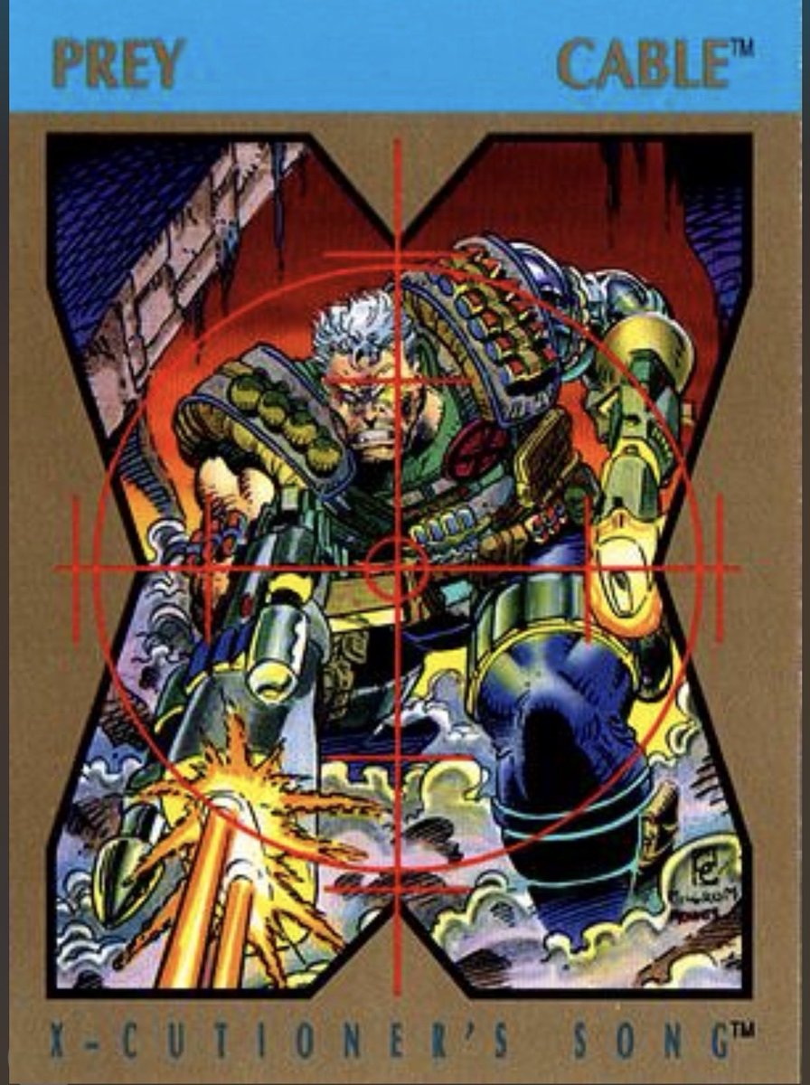 Daily_Cable's tweet image. Happy #tradingcardtuesday
Cable - 1992 Skybox X-Cutioner’s Song card 
Killer image by @GregCapullo 

#Cable #marvel #marvelcomics #art #comics #90scomics #90smarvel #90sxmen #comicart #xmen #xforce #mutants #90s #dailyCable #Cableaday #Marvelcard #tradingcard #marveltradingcard