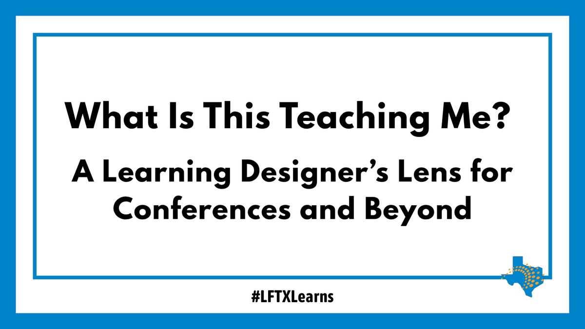 LearnTexas's tweet image. Instead of just collecting ideas at conferences, try studying the design. Kathryn Laster’s short guide shows how a simple lens can boost what you bring back to your practice. Read: wix.to/zoPPw7D #LearningDesign #EdChat #PL4PL #LearnFwdTX26