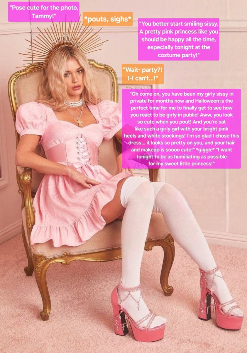TammyLovisa101's tweet image. #pretty #pink #princess #girly #pose #dress #sissy #costume #party #babygirl #cute #gorgeous #adorable #feminized #crossdressing #captions #pout #highheels #socks #jewelery #makeup #hair #corset #necklace #preppy