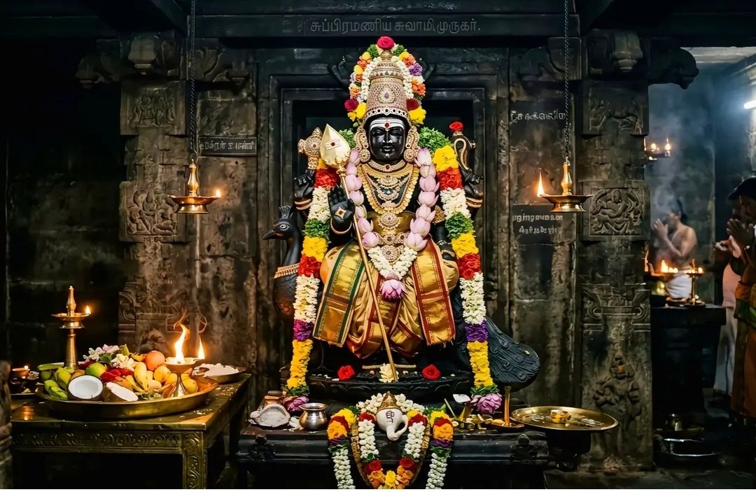 KartickSiv30159's tweet image. ஓம் சரவணபவ! கருவறையில் ஜொலிக்கும் முருகப்பெருமானின் திவ்ய தரிசனம். பழனி ஆண்டவனின் அருள் அனைவருக்கும் கிடைக்கட்டும்."#முருகன் #Murugan #LordMurugan #தரிசனம் #Darshan #கருவறை #TempleGarbhagriha #பக்தி #Devotion #தைப்பூசம் #Thaipusam #பழனி #Palani #Spiritual #Hinduism #MuruganLover