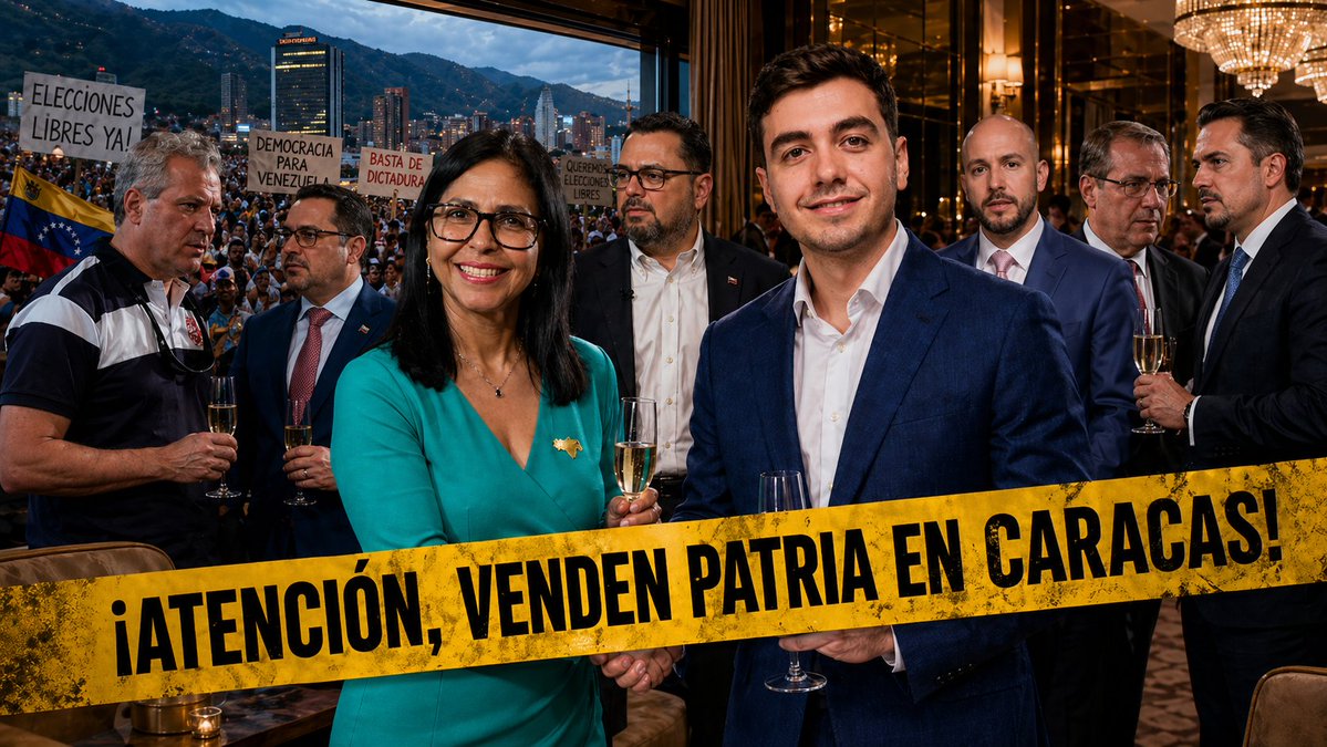 🚨 ¡𝐀𝐓𝐄𝐍𝐂𝐈𝐎𝐍, 𝐕𝐄𝐍𝐃𝐄𝐍 𝐏𝐀𝐓𝐑𝐈𝐀 𝐄𝐍 𝐂𝐀𝐑𝐀𝐂𝐀𝐒!
La Caracas Investment Week 2026: el escándalo donde Orinoco Research, Elías Ferrer y el resto de colaboracionistas hacen caja directa con Delcy Rodríguez y el aparato podrido que todavía controla el país.
Por