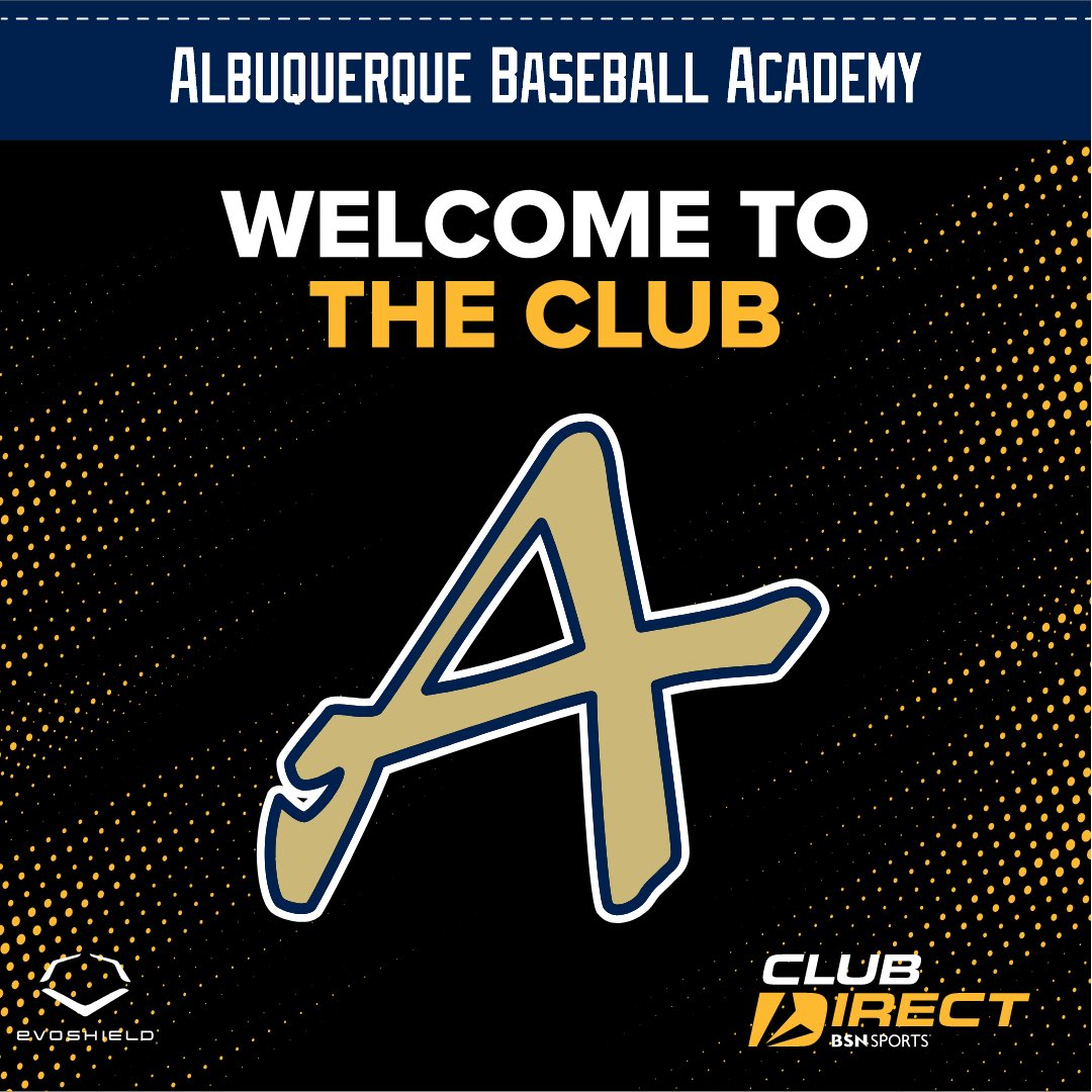 bocoolen's tweet photo. Welcome to the @BSNSPORTS Club Direct Team, Albuquerque Baseball Academy! 

Powered by @UnderArmour &amp; @EvoShield 

Club Direct at BSN Sports: https://t.co/X56oE3k7XT

#ClubDirect #ClubBaseball #BSNSPORTS https://t.co/bSeYBjsipa
