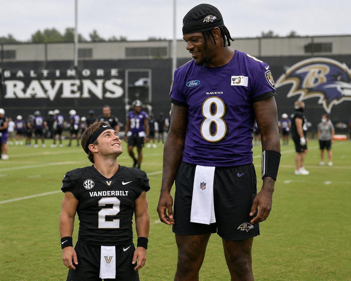 BrandonPack's tweet photo. @NFL @AdamSchefter Pavia &amp; Lamar Jackson spotted at practice https://t.co/yx4hzhJNvT