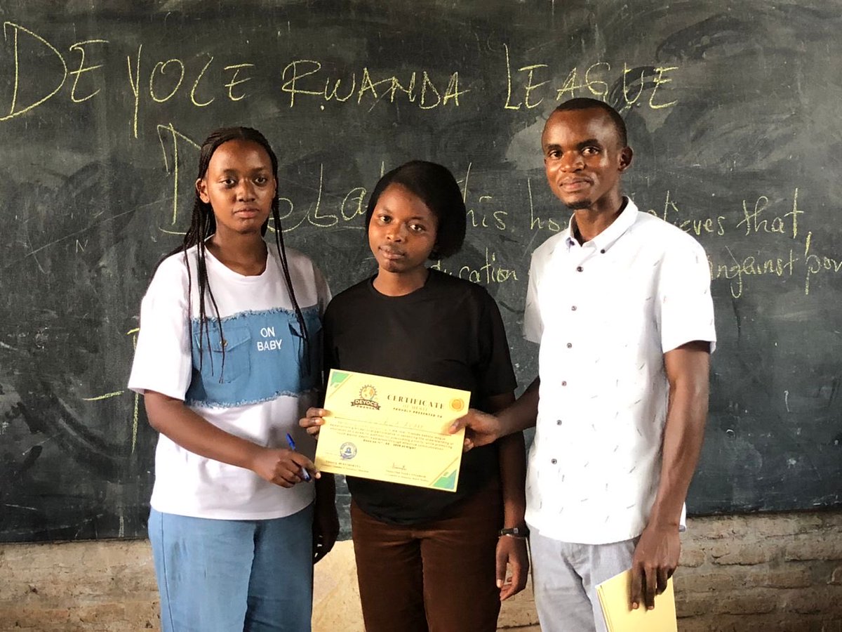 DeyocerwandaCBC's tweet image. DEYOCERWANDA – Debate and Public Speaking Certification
the successful  Debate and Public Speaking Certification Program. Participants debated the motion: “Education is the Only Sword Against Poverty.

#DEYOCERWANDA #SDGs #QualityEducation #NoPoverty