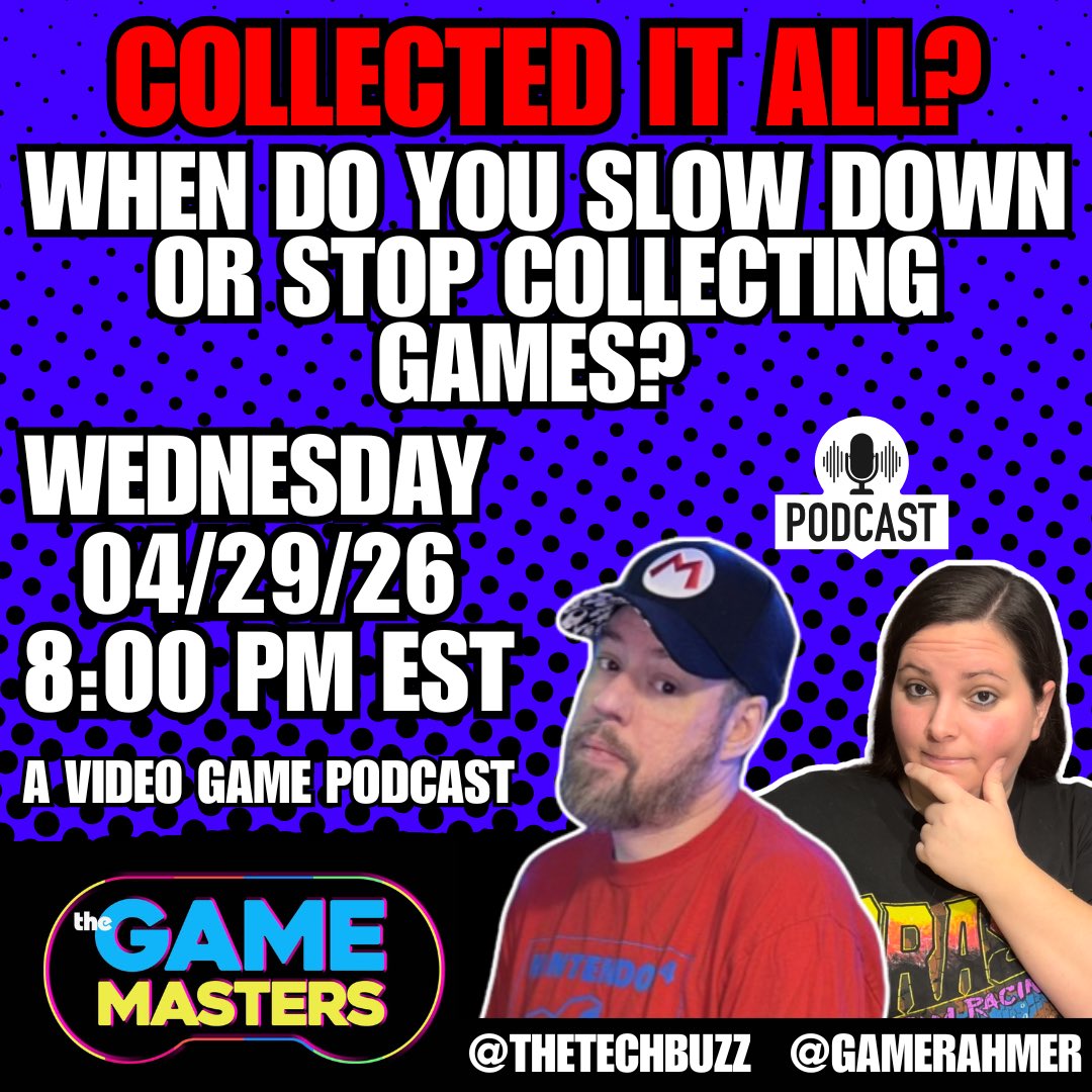 GamerAhmer's tweet image. Come watch either @GamerAhmer or @thetechbuzz channel as we continue our live show podcast The Game Masters . This Wednesday at 8 PM EST. #videogames #thegamemasters #podcast #youtube #retrogaming