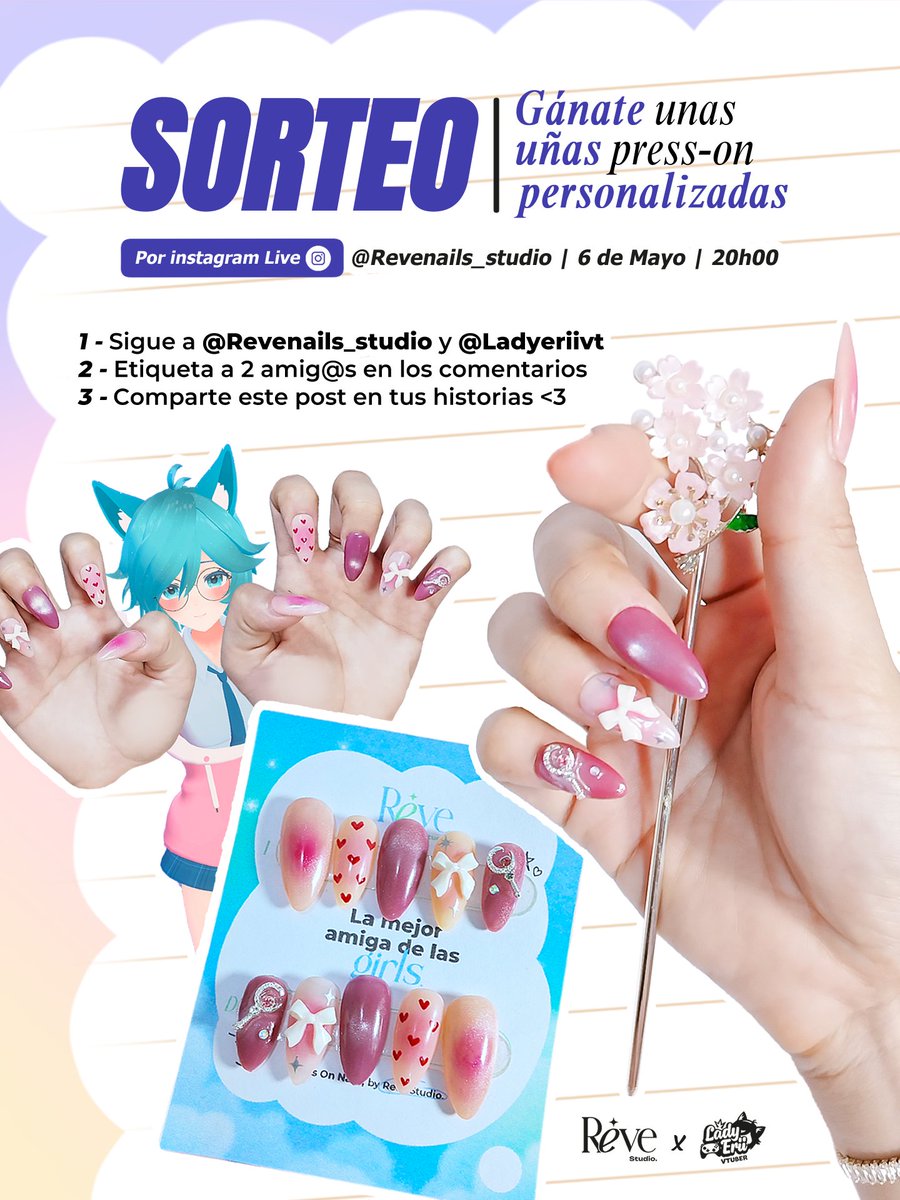 LadyEriiVT's tweet image. ✨🎀SORTEO LadyEriiVT y ReveStudio🎀✨

Chicas hermosas de Ecuador estamos en Instagram haciendo un sorteo para ustedes💕

Tienes tiempo hasta el 6 de Mayo ya que el sorteo se hará en vivo en Instagram a las 8pm hora Ecuador💅🏻
#sorteo #vr #ladyeriivt #uñaspresson #revenailsstudio