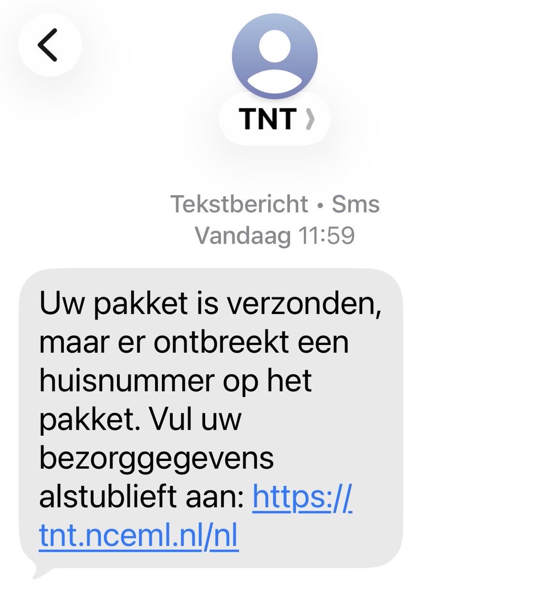 JA_Koelstra's tweet image. Vandaag heb ik een #smishing #sms ontvangen van #TNT FedEx. @FedEx @FedExHelp Herkenbaar? Trap er niet in.