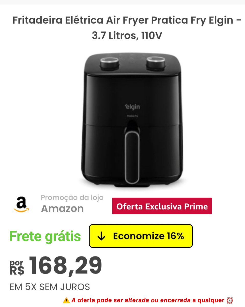 Promocaodehoje1's tweet image. LINK
promocaodehoje.com.br/produto/p/l7tE…
.
Vendido por AMAZON
.
#airfryer #amazon #anuncio #promocaodehoje #ofertas #menorpreco