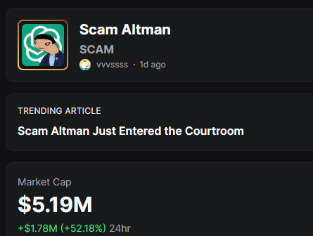 ZK_Rollup_Fan's tweet photo. $SCAM really did the full meme cycle in one day 

Sent like crazy off that Elon narrative, touched ~11M, then boom  quick 50% cooldown as everyone remembered what “taking profit” means

✅ https://t.co/FGmONYoEgx
Tokens have been getting distributed since yesterday  I secured a bit

Important: confirm the token CA before proceeding Correct 

CA: 6AVAUKa9uxQpruHZUinFECpXEh1usRVtzQWK8N2wpump 

There’s a separate token with a different CA - not the one you want
But it didn’t flatline… still breathing, still some noise around it
Feels like one of those “round 2?” setups if attention comes back