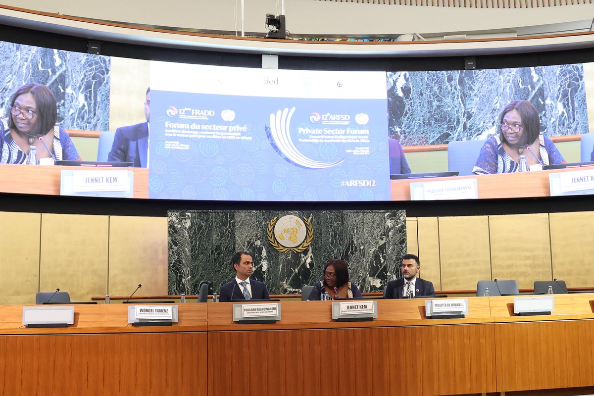 JennetKem's tweet image. Yesterday at the Private Sector Forum of #ARFSD12, I joined leaders from government, the UN, the private sector, and financial institutions to accelerate progress on the #SDGs in Africa. 
From dialogue to action!
#ForwardFaster #GenderEquality #Africa