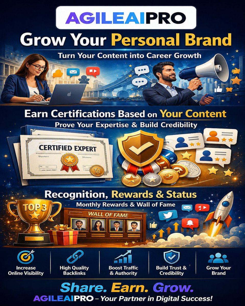 agileaipro's tweet image. Boost your online visibility with AGILEAIPRO, a trusted content publishing platform. Share articles, build quality backlinks, increase traffic, and grow your brand authority effortlessly. 

#SEO 
#Blogging 
#Backlinks 
#ContentMarketing 
#DigitalGrowth 
#OnlineVisibility