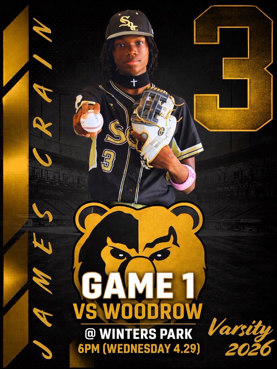 SOC_Baseball's tweet photo. SOC Golden Bear Baseball is set to take on Woodrow Wilson in Round 1 of the 2026 Playoffs this week.

Game 1 
Winters Park (Dallas)
Wednesday 4.29 @ 6PM

The Golden Bears appreciate your continued support through an outstanding season &amp; look forward to seeing all at this matchup. https://t.co/Nqpizecjba