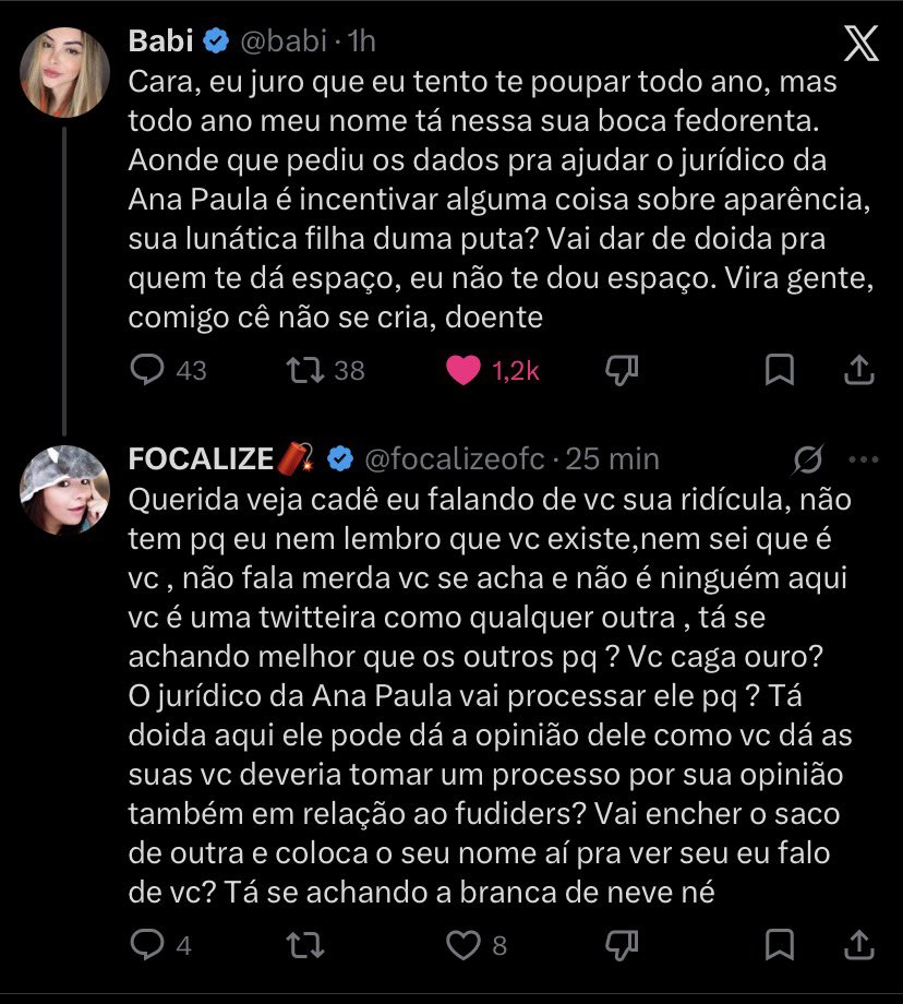 nossa essa focalize é mt escrota 

“tá se achando a branca de neve” sabemos bem o que ela tá insinuando, sonsa