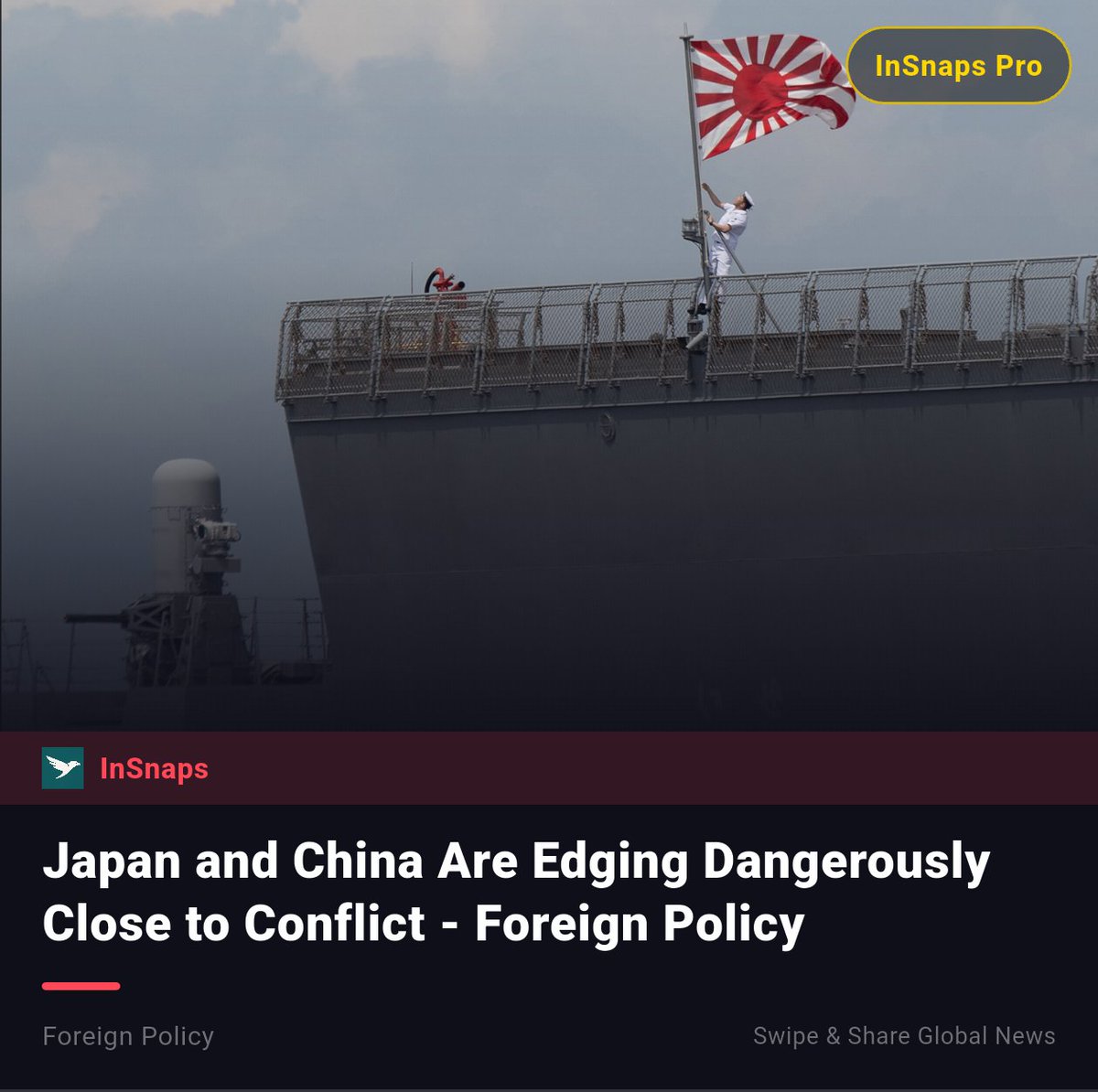 BuildWtPrakhar's tweet image. Japan and China Are Edging Dangerously Close to Conflict - Foreign Policy

Read more on InSnaps. insnaps.app/a/L_9InkB49H9A…

#ForeignPolicy #Confrontation #Taiwan #China #Edging #Dangerously #Close
