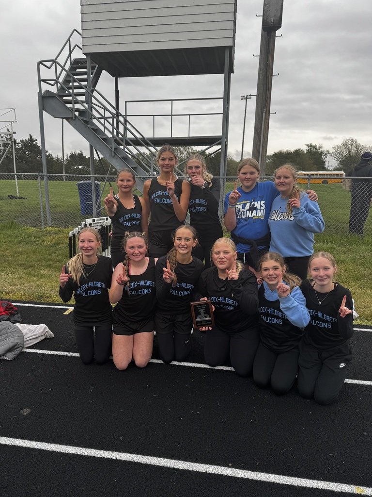 whfalcons's tweet photo. It might've been cold and rainy outside, but the JH girls stayed hot on the track today at the Falcon Invite! The girls brought home 1st place with a team score of 104! The girls 4x400 meter relay team improved their school record time, clocking in at 4:44.7! Great job Falcons! https://t.co/1iRKHnBabD