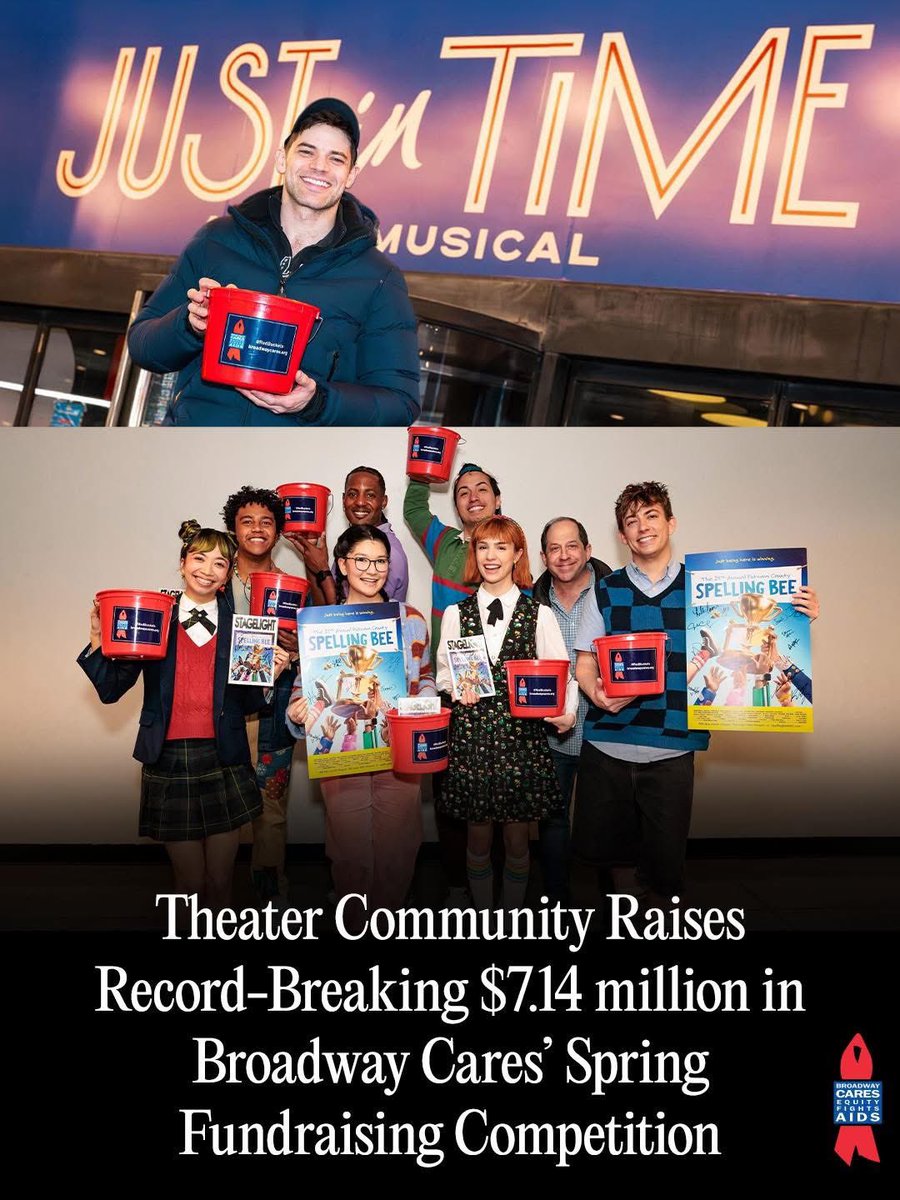 jeremyjordancom's tweet photo. .@jeremymjordan helped make this happen alongside his company of @justintimebway. You helped as well! 

From @broadwaycares: “Our theater community rose to the occasion once again this #RedBuckets season, raising a record-breaking $7,135,088…” https://t.co/F8vNpz1O0i