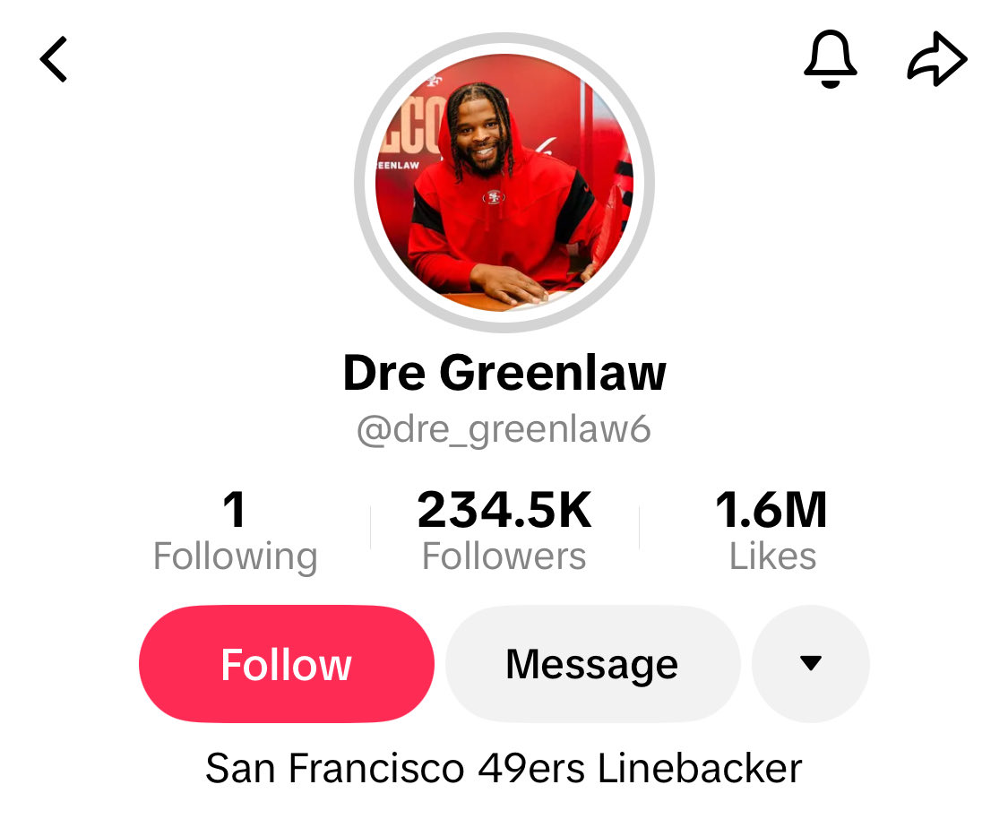 DubMnE's tweet photo. I had to make sure it’s the real Greenlaw that liked my TikTok comment 😳🤣 https://t.co/33JY9VVl25