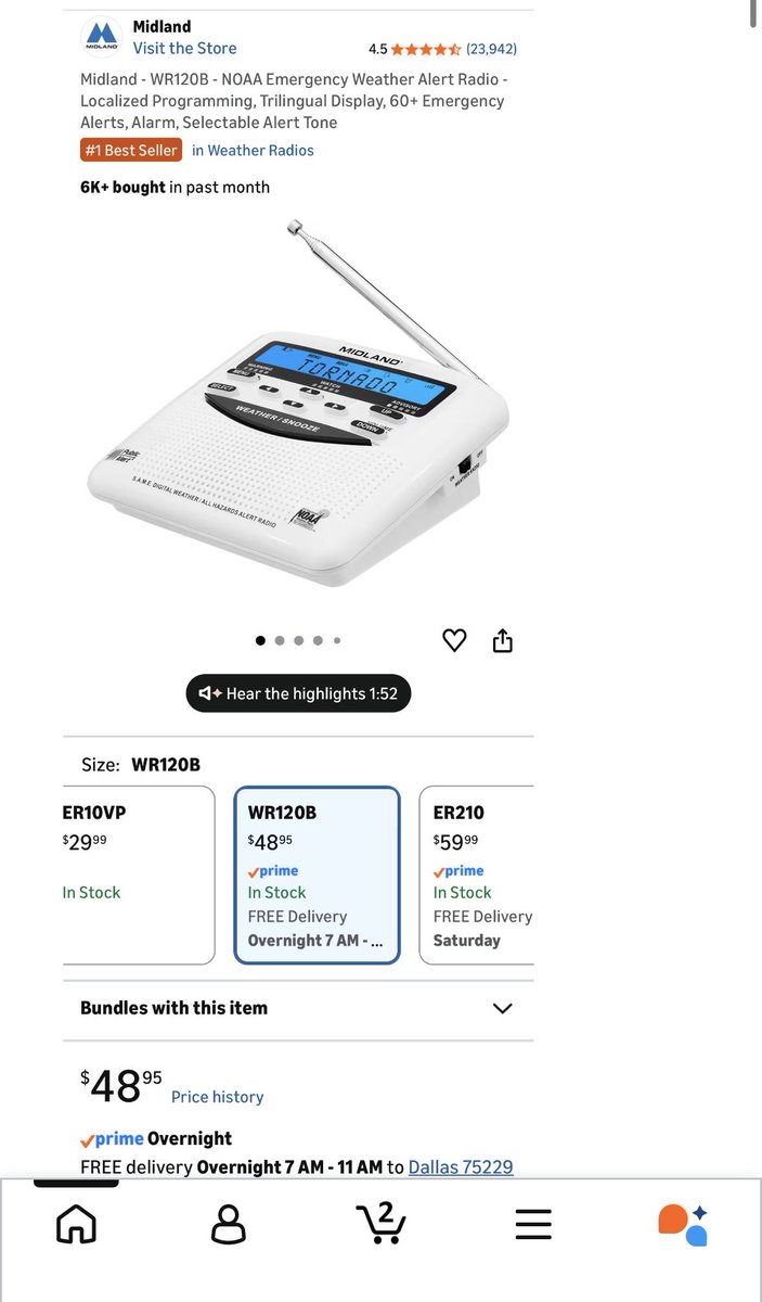 TexasTinfoilHat's tweet image. Edward Eastland was “Director of Camp” at #Mystic. He said he didn’t know about the flood.

This alarm costs $49. You can set it to alert for any emergency. Tornados and (if you’re caring for children  in a flood plane) FLOODS!

NOAA sent alerts starting HOURS before the flood.