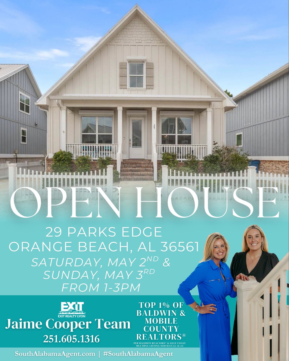 JaimeLyonCooper's tweet image. ✨Come tour this #Openhouse 
🗓Saturday, May 2nd &amp;amp; Sunday, May 3rd  
🕚1-3PM
📍29 Parks Edge, Orange Beach, AL 36561

Jaime Cooper Team 📲251.605.1316 #Realtor #SouthAlabamaAgent #BaldwinCounty #orangebeachalabama   

🔗bcar.paragonrels.com/CCR/collablink…