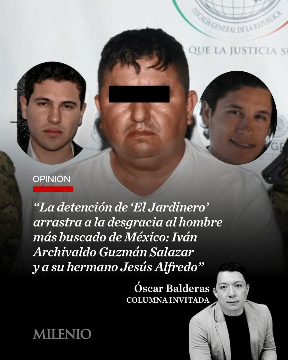 Milenio's tweet image. #ColumnaInvitada | “Su marchitamiento inicia un proceso que parecía imposible hace menos de tres años: la descomposición de la cúpula del cártel de las cuatro letras. Y con ello, los dos hermanos más buscados de México están sin blindaje, más vulnerables que nunca” 🖋️ La #opinión