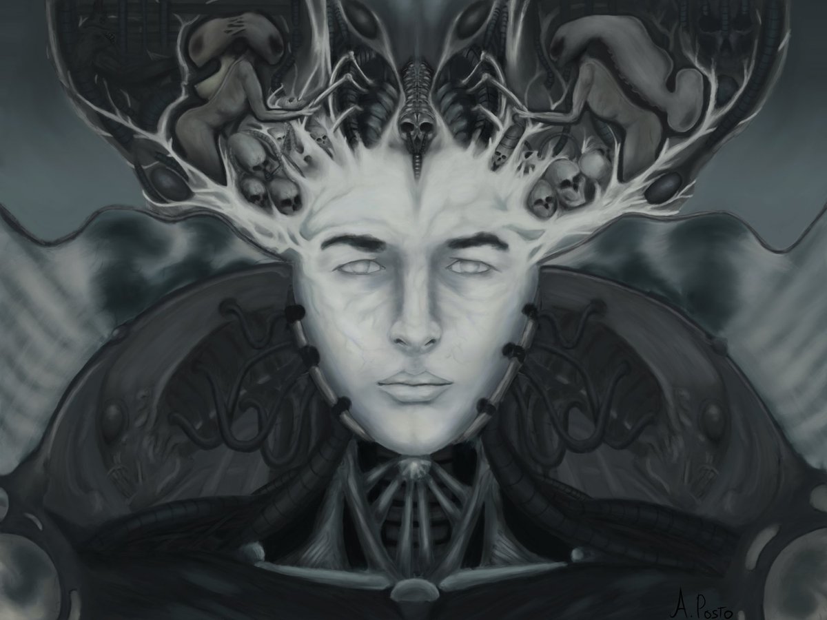 Appk1575568's tweet image. H.R Giger inspired Autoportrait
#painting #digitalart #hrgiger #alien #autoportrait #digitalpainting #art