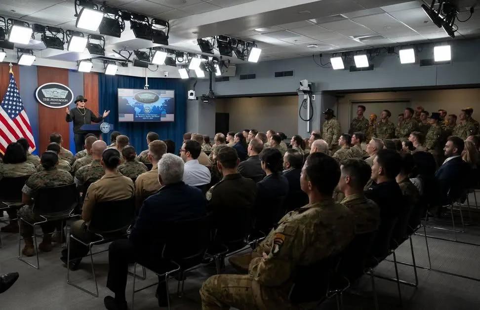 Yes, this is a real picture. 
Yes, this is Kid fucking Rock addressing the Pentagon on the Strait of Hormuz. 
Yes, we are in the dumbest fucking time in America.
