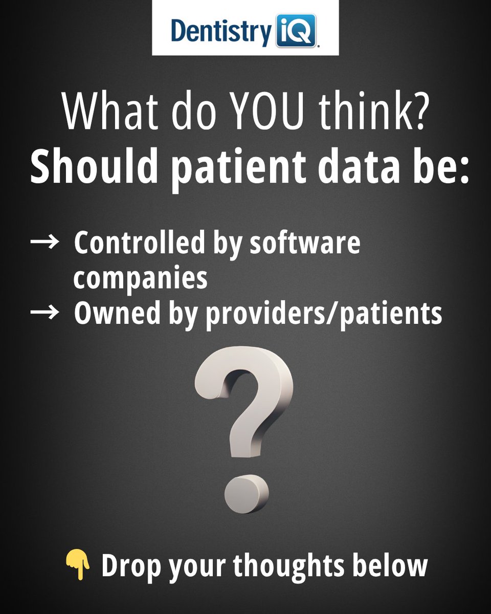 DentistryIQ's tweet image. The dental industry is facing a major shift... and it all comes down to data ownership.

This isn’t just about software… it’s about control, privacy, and the future of care.

Learn more: dentistryiq.com/newsworthy/ind…

#DentistryiQ
#DentalIndustry 
#HealthTech 
#PatientData