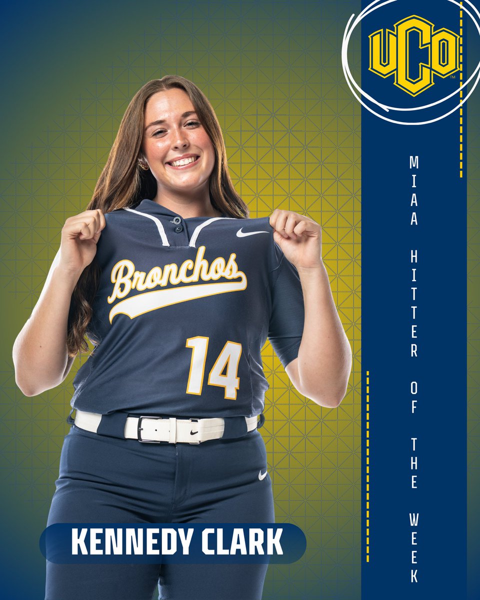 UCOSoftball's tweet photo. Congratulations to senior Kennedy Clark for earning MIAA Hitter of the week 💥
#rollchos🐴 https://t.co/DbIGaHUaXb