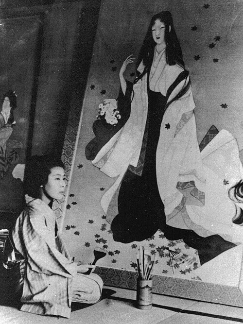 昭和の日 明治、大正、昭和と活動した日本画家の上村松園。昭和23年に