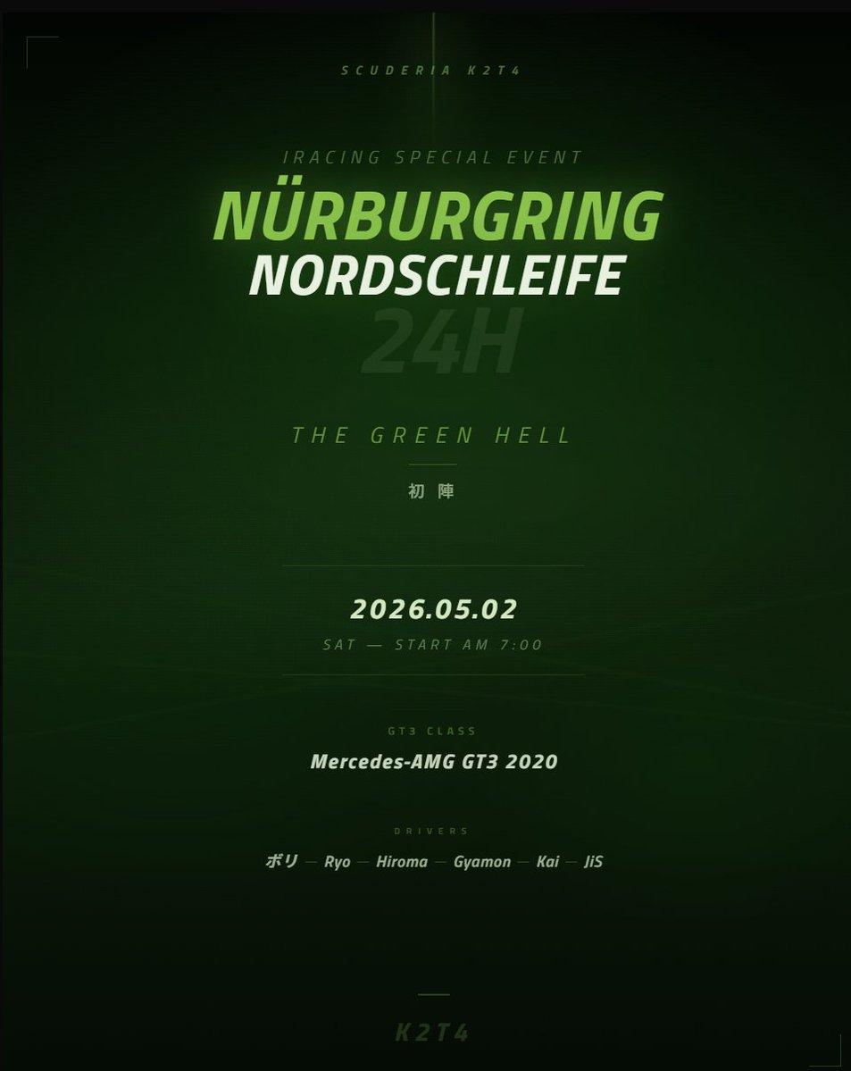 gyamo's tweet image. 自分たちにとってある意味「初陣」。一筋縄ではいかない24時間へ!
#iracing