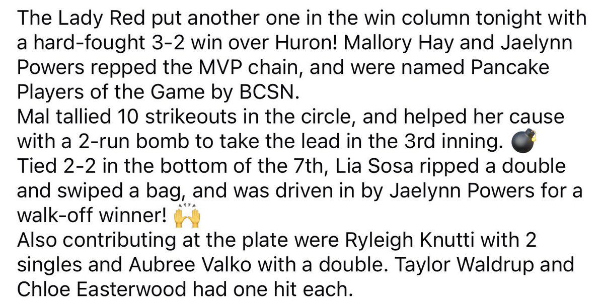 Bellevue Lady Red Softball tweet media