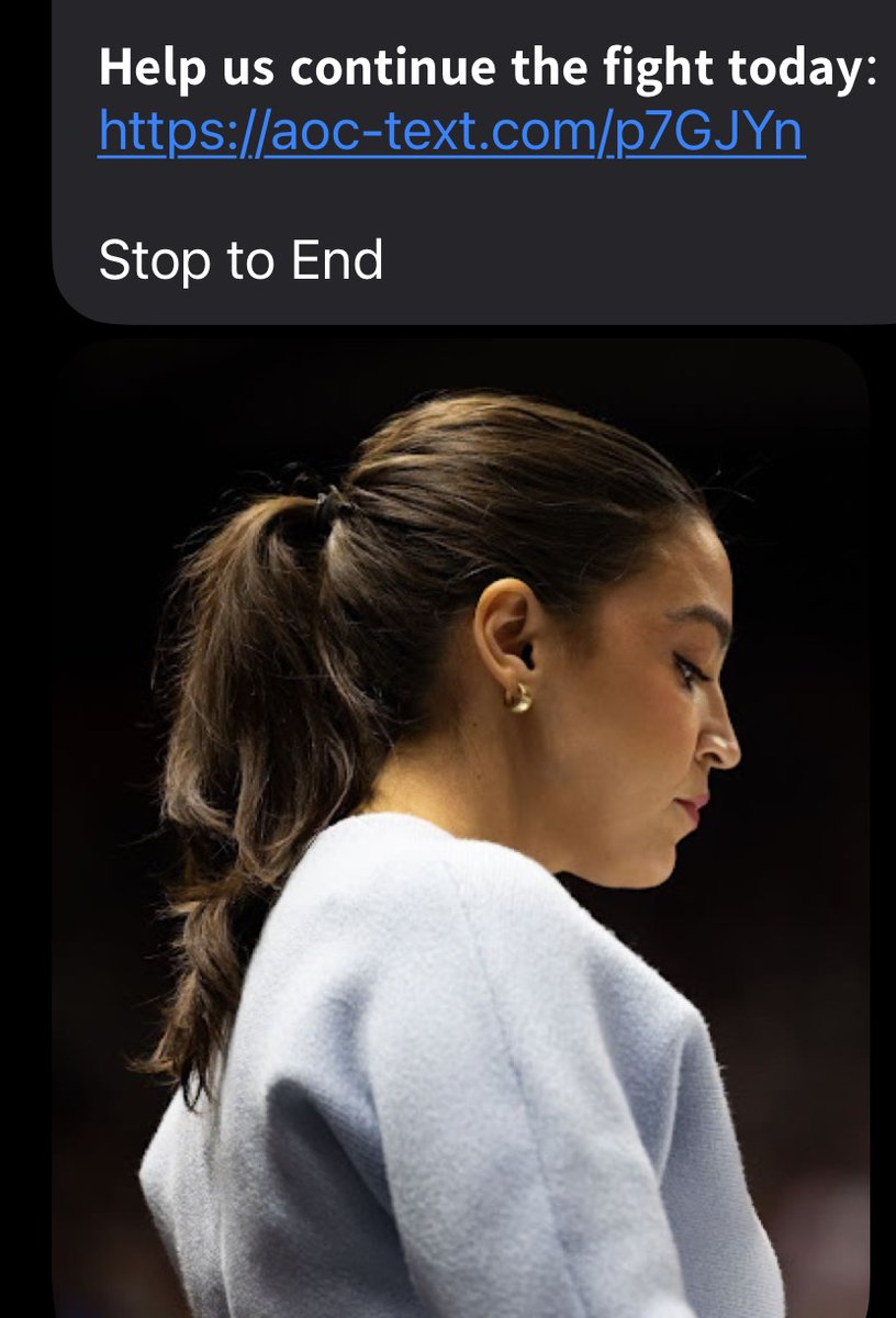 ForIncremental's tweet photo. We just got this INSPIRATIONAL text from @AOC. It sounds like a fully broken abuse victim trying to raise money for her abuser. In other words, it's just the kind of message that CIP can get behind! ¡Viva la revolución incremental! https://t.co/fAzZl3EuQX