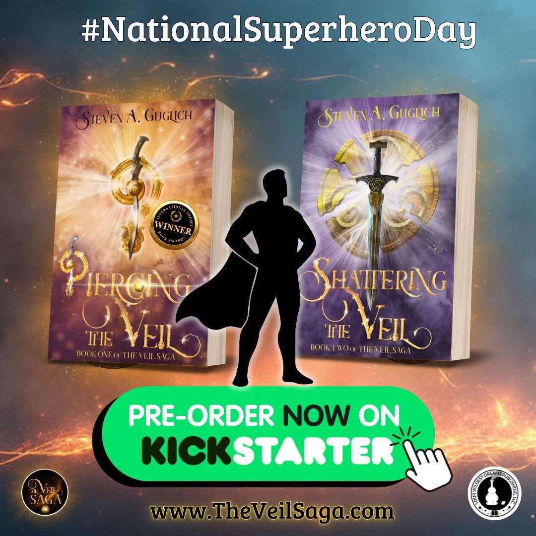 StevenGuglich's tweet photo. Happy #NationalSuperheroDay!
In The Veil Saga, being a hero is about doing the right thing when the stakes are high. 
Support human artists (No AI). Pre-order the saga here:
https://t.co/01uxj77mhZ
#TheVeilSaga #Kickstarter #HumanArt #Fantasy https://t.co/fS1LNlptXy