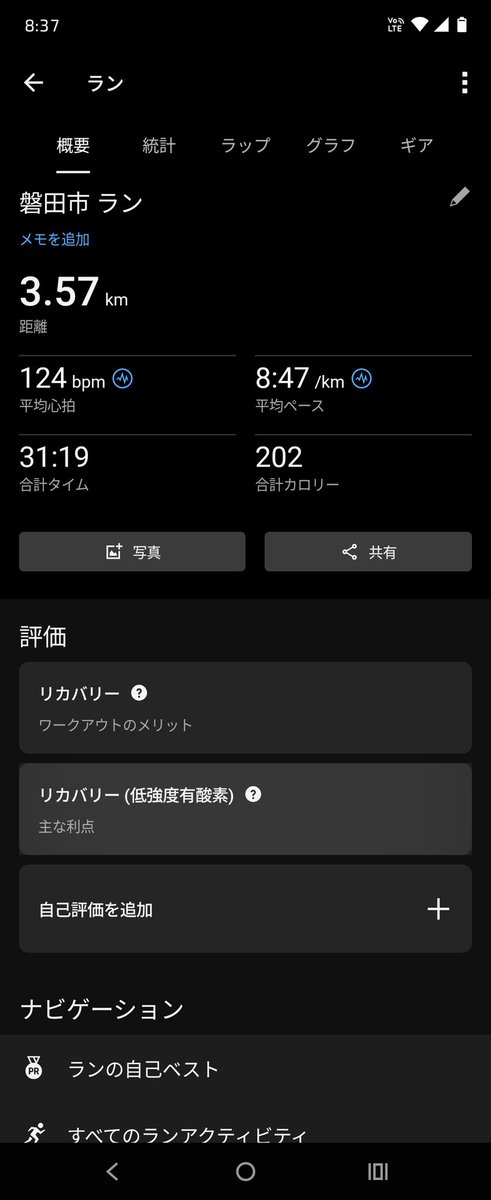 onienari's tweet photo. 夜ラン完了。3.57km。
ゆっくりペースでも、30分しっかり体を動かせたら十分。
積み重ねた一歩一歩が、ちゃんと未来につながっていく。

#夜ラン #ジョギング #ランニング記録 #朝活 #継続は力なり #健康習慣 #40代ランナー #磐田市 #運動習慣 #今日も頑張ろう #X投稿 https://t.co/5g3t73b4tE