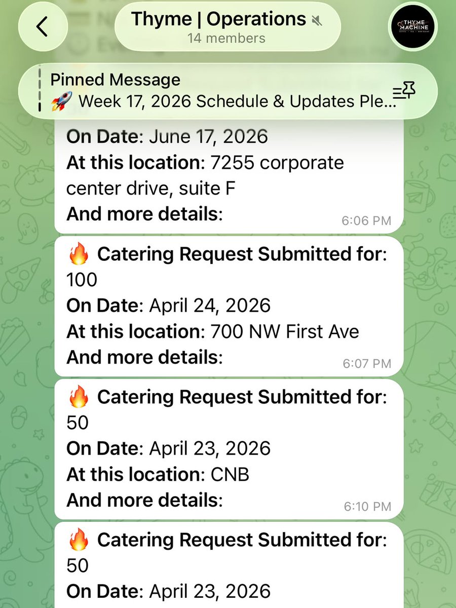 thymemachine_fl's tweet image. 2 hours. $40K in catering. Brickell didn’t blink.

This isn’t luck. It’s a system, a pitch, and a story people buy into.

We filmed everything, real calls, real wins, real people saying yes.

Dropping soon: how we turn hunger into contracts.

#thymemachinecafe #catering