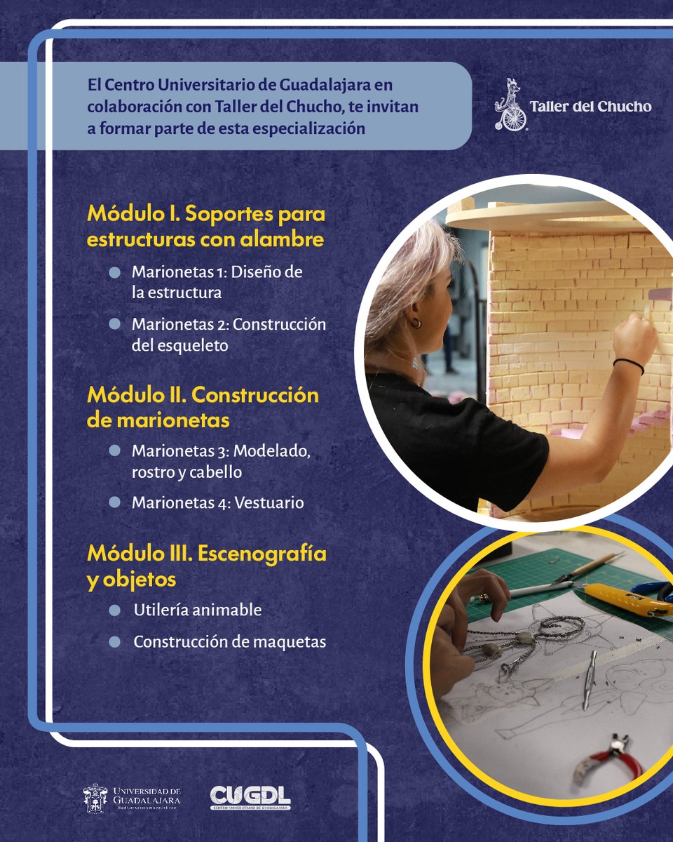 Taller_Chucho's tweet photo. Diplomado de Preproducción: Construcción en Stop Motion.

Fechas: Lunes a Viernes de 14:00 a 18:00 hrs.
Lugar: Taller del Chucho
Del 1 de junio al 31 de julio de 2026
Modalidad: Presencial

https://t.co/i98wuORc94 https://t.co/lIkvg5LCKp