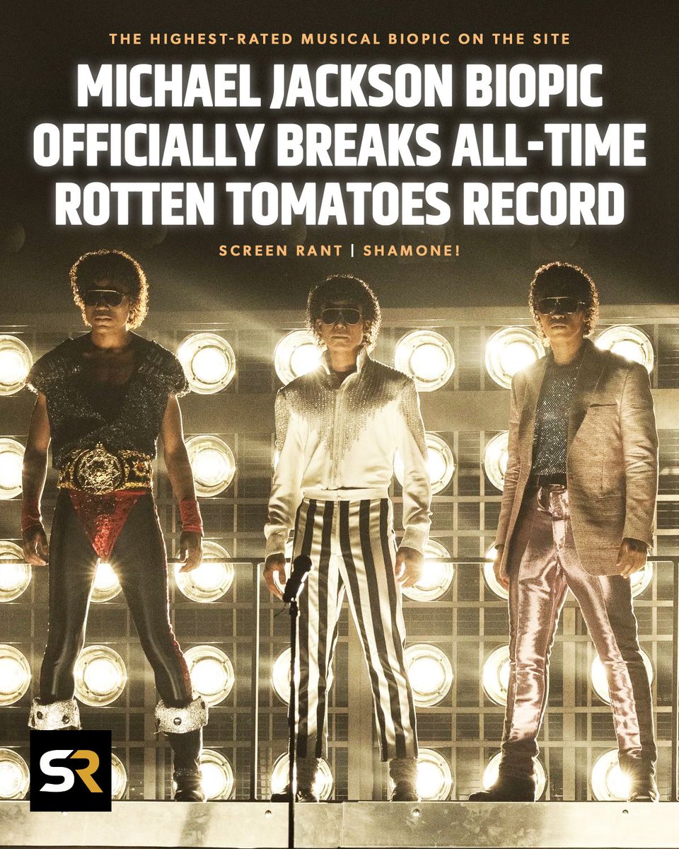 #MichaelMovie is sitting at a 97% score, making it the highest-rated musical biopic on the site. Its record-breaking score places #Michael above Rocketman and Elvis. 🎤

Read More: screenrant.com/michael-rotten…
