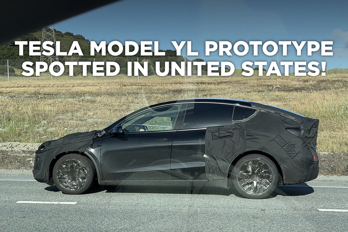 TSportline's tweet photo. The Tesla Model YL prototype, a "long-wheelbase" version of the popular SUV, has been spotted testing on North American roads.

#tesla #tsportline #modely

Read Full article HERE: https://t.co/rE04pb0vj4 https://t.co/R2uQCzj9Y8