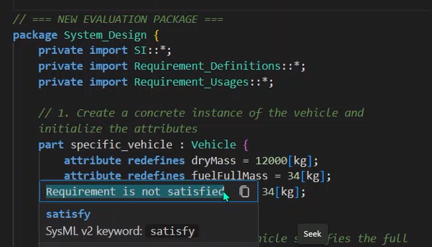 sysmodeler's tweet photo. .

The upcoming SysML v2 Pre-Release of https://t.co/2PixGb5C3W is packed with major upgrades designed to deliver a significantly more powerful and intuitive modeling experience. A massive addition to this release is support for formal SysML v2 constraint expressions. https://t.co/bsRVIiS2hp
