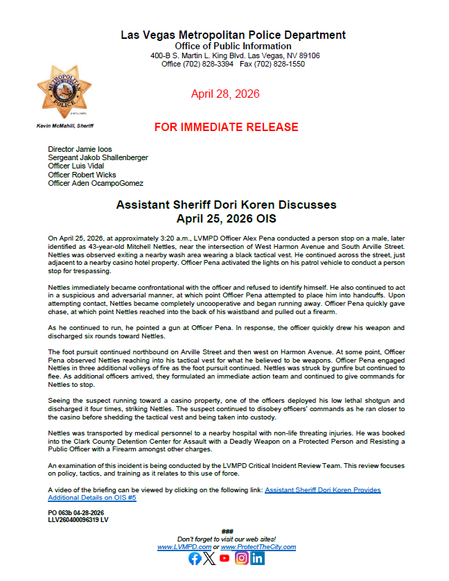 LVMPD tweet media