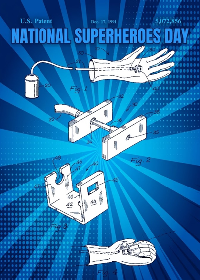 MaxeyFisher's tweet photo. Happy National Superheroes Day!  In 1991, Stephen E. Kimble patented a glove that shot pressurized foam—a real-life web shooter! #Marvel was so impressed they purchased the #patent for $500,000. Behind every great #superhero is an even greater origin story. #SuperheroesDay https://t.co/CStYMlq8H2