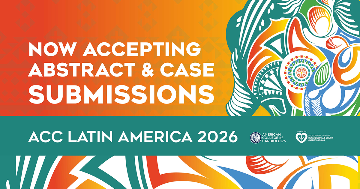 ACCinTouch's tweet photo. 📣 Submit your most compelling abstracts & clinical cases for possible presentation at #ACCLATAM 2026, 17-19 Sept., in Medellín, Colombia. Top submissions may even earn a spot at #ACC27-#WCCardio. 🌍
Deadline 🔜 Tuesday, May 12. 🔗 https://t.co/qotVHvPXfJ #ACCIntl @sccccardio https://t.co/cnLjnxfRjt