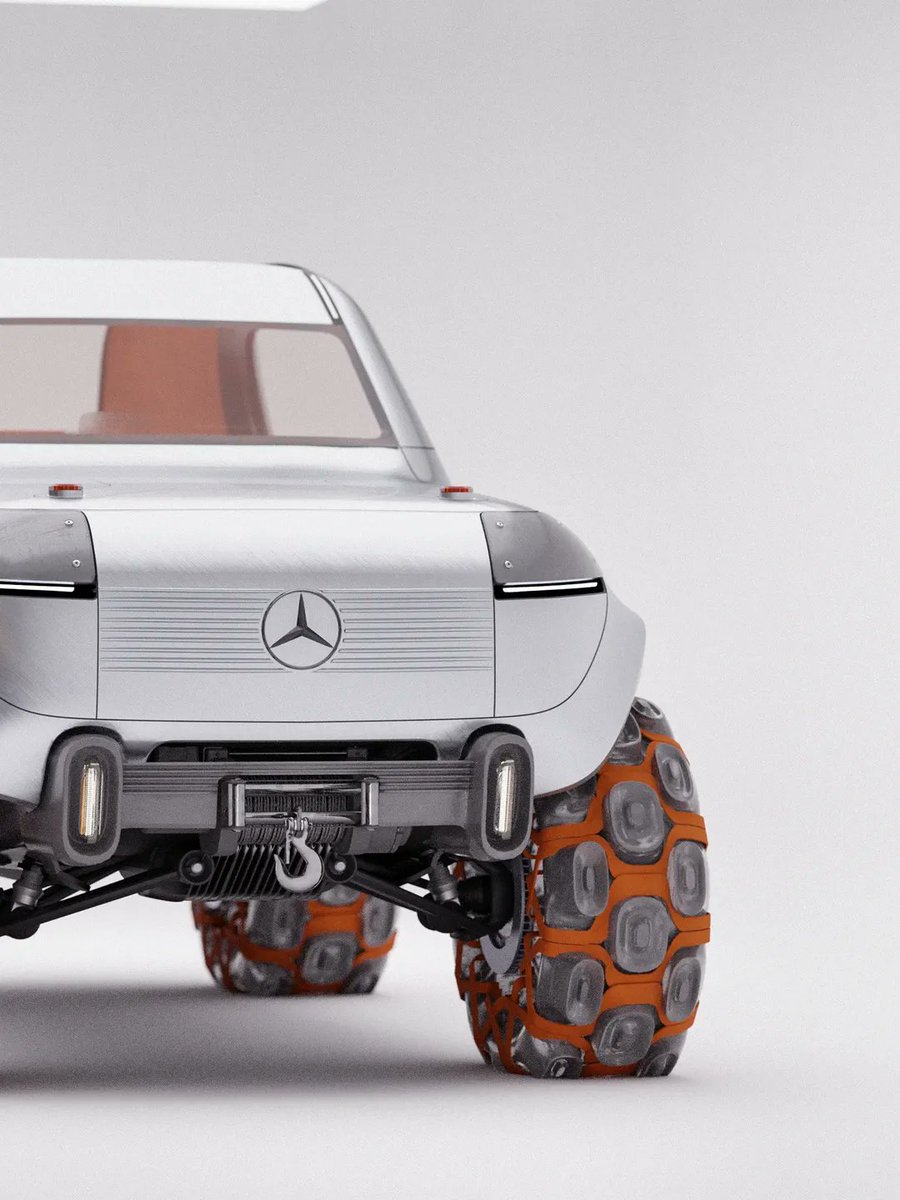 Obsidian_Auto's tweet photo. A Mercedes-Benz concept off-road vehicle, likely a futuristic iteration inspired by the G-Class or Ener-G-Force design Designed by IG {adam_csesznok}. 🩶🧡 https://t.co/foLia1Umpj
