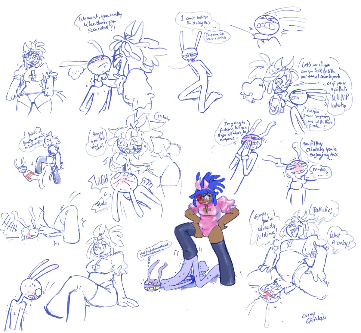 CornyGloinks's tweet photo. Here's the more we were talking about...! He bragged about how he could take a good beating without whining, lost a bet and now has to face the consequences — while figuring out some new stuff about himself 😏

( #nsfwtadc, #nsfwbunnydoll, dubcon, cartoon violence, D/s ) https://t.co/Va6nkvWujN