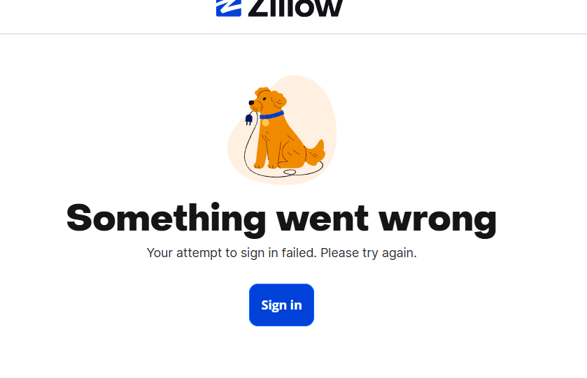 chiktrader1's tweet photo. @zillow cant sign in on any browser currently https://t.co/1S6ABB6AgB