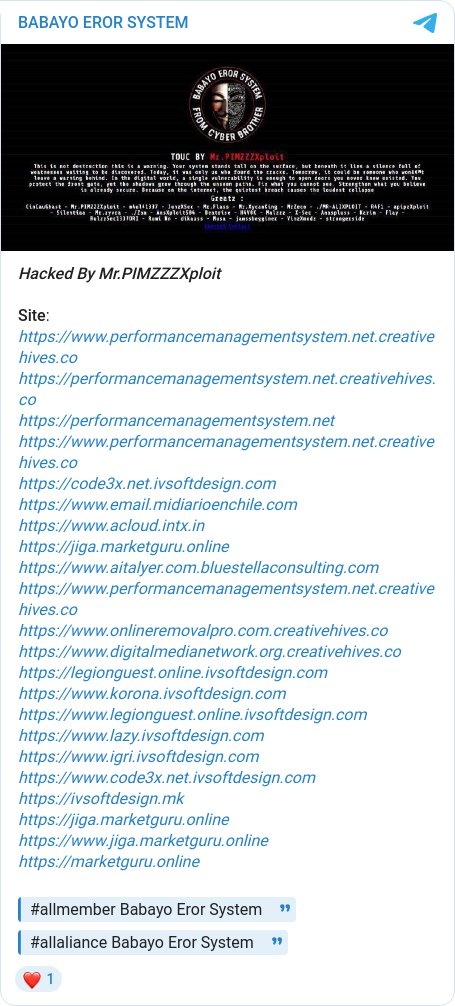 ThreatviewioLab's tweet image. 🚨 DEFACEMENT ALERT 🚨
Group: BABAYO EROR SYSTEM
Target: Multiple victims across various domains, including educational, media, and design sectors.

#threatintel #defacement #multiplecountries